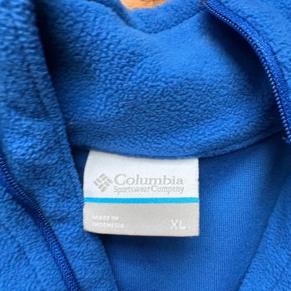 Columbia Blue Quarter Zip Fleece Top XL - Picture 3 of 3